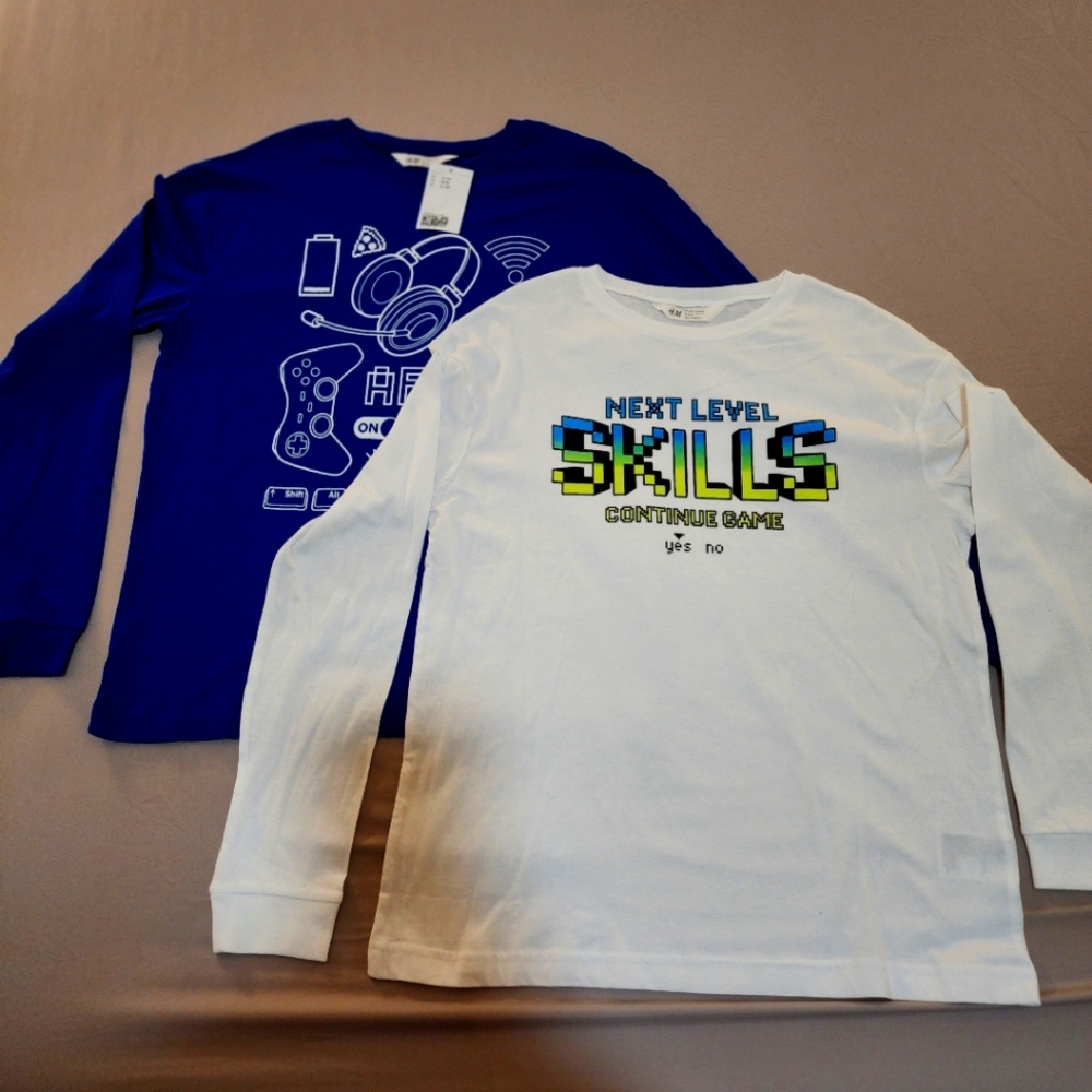 H&M, boys, gamer long sleeve shirt bundle. US 16/18